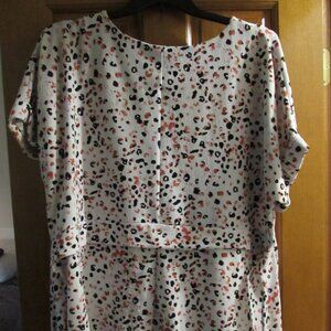 Dana Buchman Size XXL Pink and Black Cheetah Print Blouse